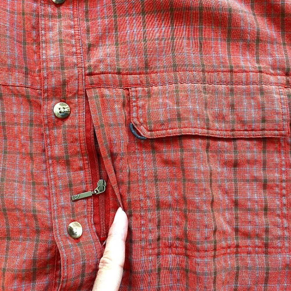 The North Face Hiking Shirt Red Plaid Size L
